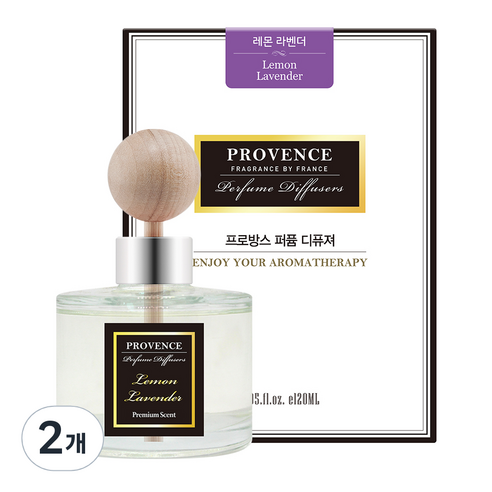 더허브샵 프로방스 퍼퓸 차량용 디퓨저, 레몬 라벤더, 120ml, 2개