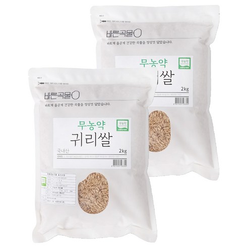 바른곡물 국내산 무농약 귀리쌀, 2kg, 2개