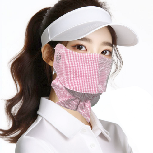 고운골프 L지지미 면마스크, 핑크, 1개