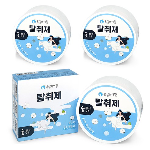 욕실의여왕 숯목초액함유 탈취제 클린코튼향 본품, 230g, 3개