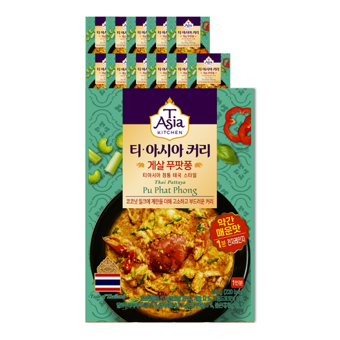 티아시아키친 게살 푸팟퐁 커리 전자레인지용, 170g, 12개
