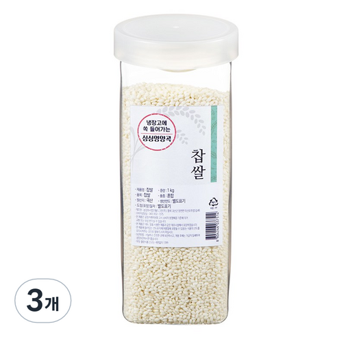 월드그린 싱싱영양통 찹쌀, 1kg, 3개