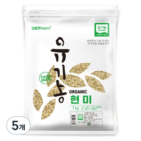 대구농산 유기농 현미, 1kg, 5개