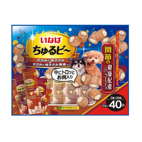 이나바 강아지 츄르비 40P, 관절건강케어 버라이어티 (QDS-85), 400g, 1개