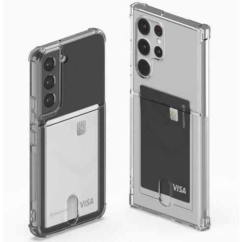 강화된 범퍼와 카드 수납 기능을 갖춘 투명한 신지모루 휴대폰 케이스