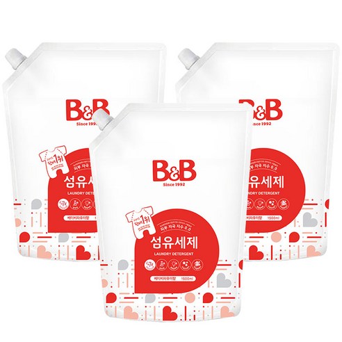   B&B Fiber Detergent 1,500 ml Refill, 3 items