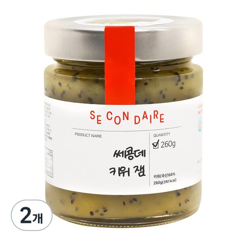쎄콩데 무가당 자일리톨 키위 잼, 260g, 2개