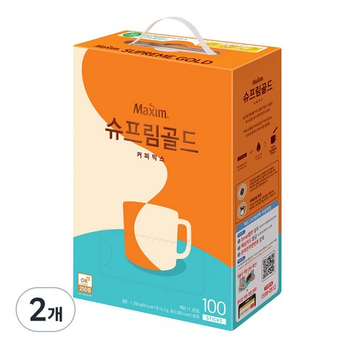 맥심 슈프림 골드 커피믹스, 13.5g, 100개입, 2개