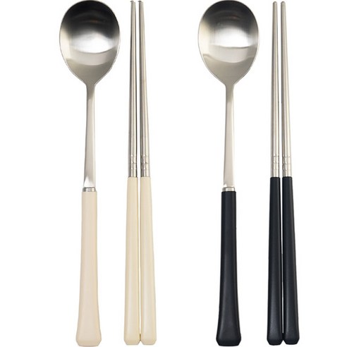 라온누리 블루밍 컬러 수저세트, 블랙 + 스카이블루, 숟가락 2p + 젓가락 2p, 1세트