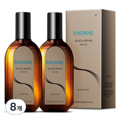 라온느 블랙 아르간 2X 리치 극손상 헤어오일, 8개, 100ml