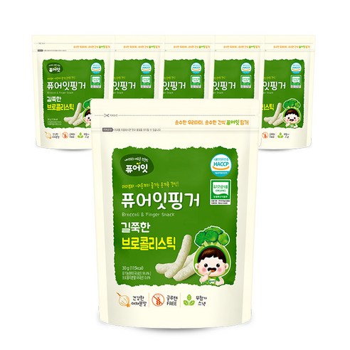 퓨어잇 핑거 길쭉한 야채스틱 30g, 브로콜리, 6개