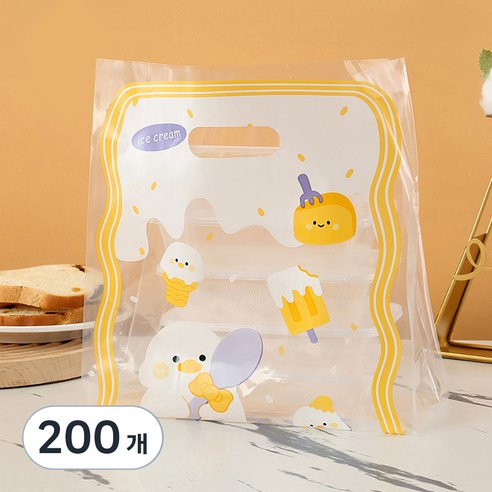 세븐집 화이트 오리 비닐포장백 간식 구디백 소, 혼합색상, 200개
