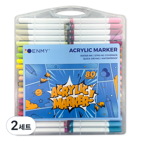 투코비 ENMY 수성 아크릴 다용도 마카 80색 세트, 2세트