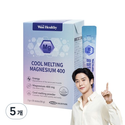 위시헬씨 쿨멜팅 마그네슘 400, 90g, 5개