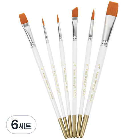 킵스마일링 시토닉 유화 아크릴화 붓 6종 세트, 6세트