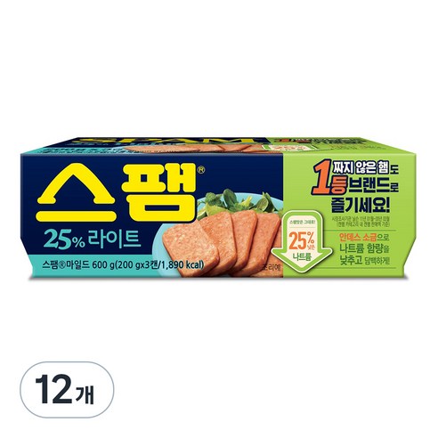 스팸 25% 라이트, 200g, 12개