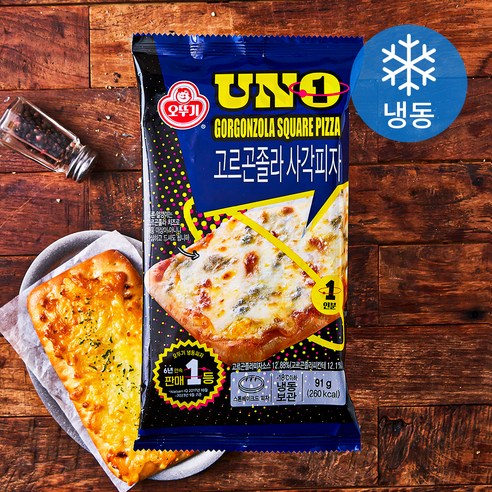 오뚜기 UNO 고르곤졸라 사각피자 (냉동), 91g, 1개입, 1개