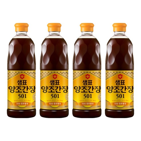 샘표 양조간장 501, 860ml, 4개