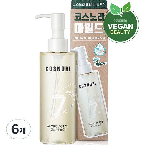 코스노리 마이크로 액티브 클렌징 오일, 6개, 200ml