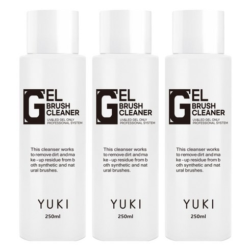 유키 젤네일 붓 세척클렌저 대용량 브러쉬 클리너 250ml, 3개, 혼합색상