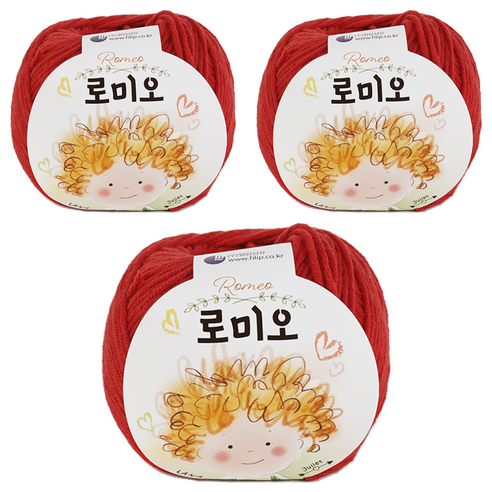 쎄비 로미오 뜨개실, 30주황빛빨강, 3개