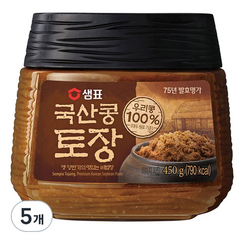 샘표 국산콩 토장, 450g, 5개