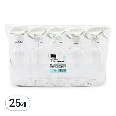 생활미소 투명스프레이용기 500ml, 투명, 10개