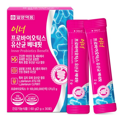 일양약품 이너 프로바이오틱스 유산균 베네핏 30p, 60g, 5개