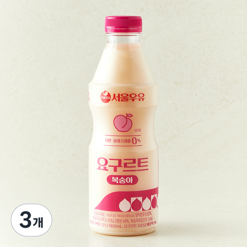 서울우유 요구르트 복숭아, 3개, 1개입, 750ml