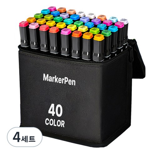 다다 디자인 드로잉 마커펜 천케이스, 4세트, 40색