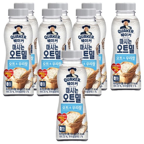 퀘이커 마시는 오트밀 오트&우리쌀, 50g, 8개