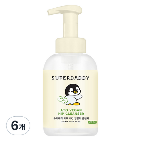 슈퍼대디 아토비건 엉덩이클렌저, 280ml, 6개