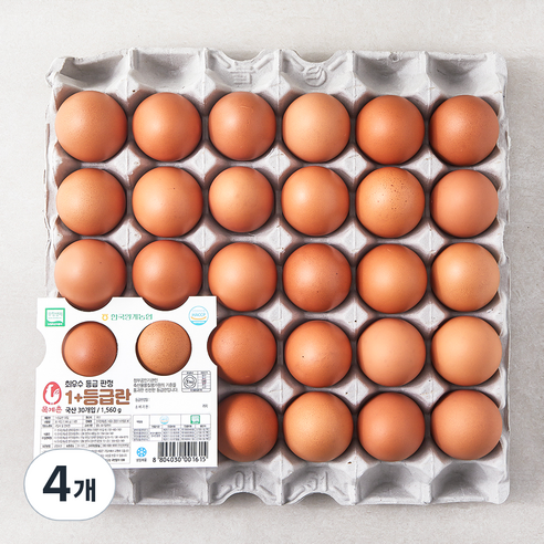 목계촌 1+ 등급 계란 1560g, 30구, 4개
