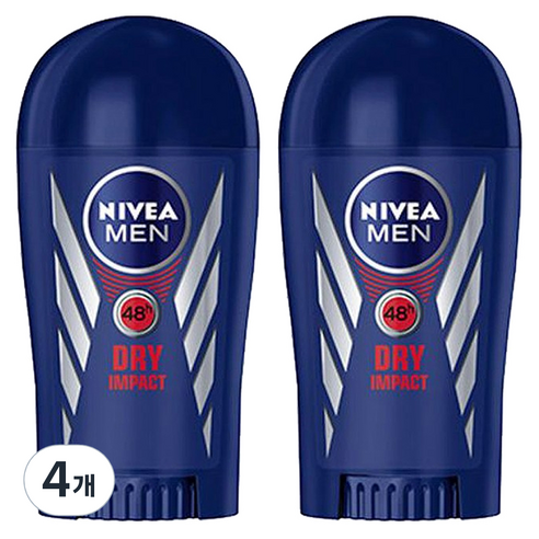 니베아 맨 드라이 임팩트 스틱 데오드란트, 40ml, 4개