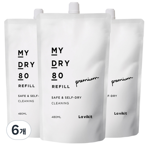 라비킷 마이드라이80 셀프드라이클리닝 세탁 전용세제 리필, 6개, 480ml