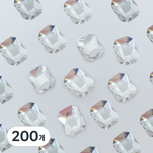 메이브라운 네일스톤 대용량 팔각 6 x 8 mm, 크리스탈, 200개