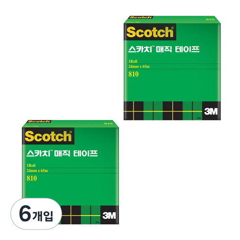 스카치 매직 테이프 리필 24mm x 65m, 6개입