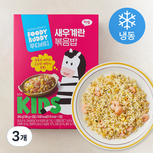 푸디버디 새우계란 볶음밥 2개입 (냉동), 360g, 3개