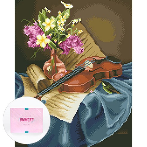 디클레어 액자 캔버스형 보석십자수 DIY 키트 40 x 50 cm, 1세트, 바이올린