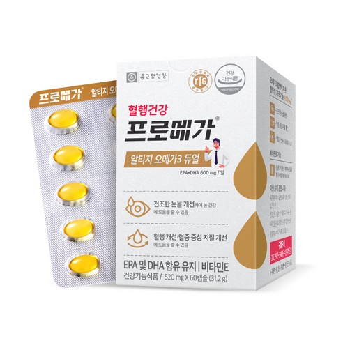 종근당건강 알티지 오메가3 듀얼, 60정, 1개