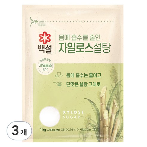 백설 자일로스 설탕, 1kg, 3개 1kg × 3개 섬네일