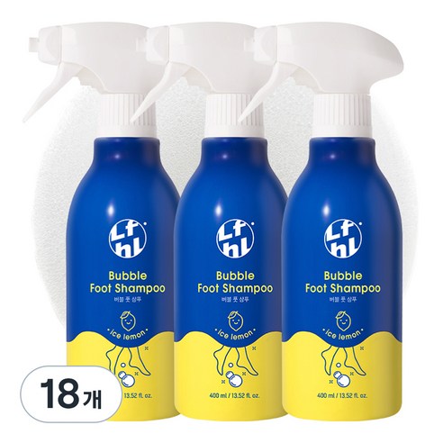 라이프홀릭 버블 풋 샴푸 아이스 레몬, 1개입, 18개, 400ml