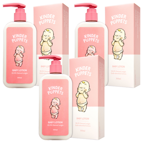 킨더퍼페츠 유아용 수분보습 로션, 3개, 300ml