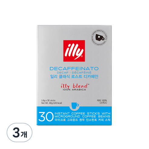 일리 클래식 로스트 디카페인 레귤러, 1.6g, 30개입, 3개