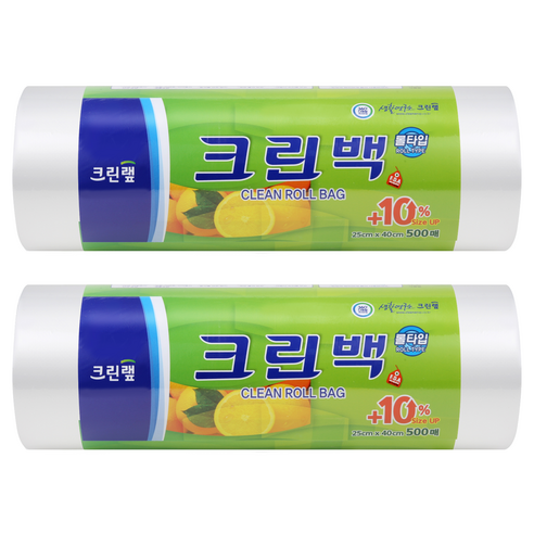 크린랲 크린롤백 25cm x 40cm, 500개입, 2개
