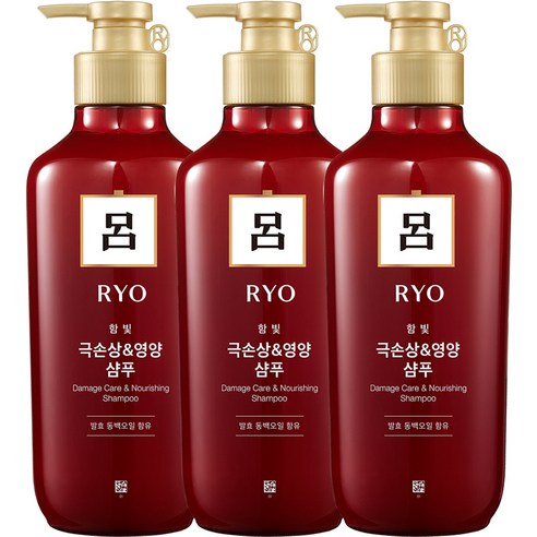 려 함빛 극손상 영양케어 샴푸, 550ml, 3개