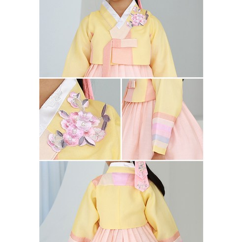 嬰兒 雜貨 女孩 服裝 韓服 套裝 女孩 女孩 嬰兒 嬰兒