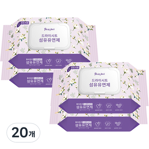 퓨어주르 드라이시트 섬유유연제 화이트머스크, 30매, 20개