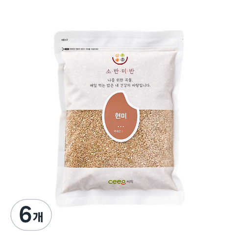 씨익 소반미반 현미, 1kg, 6개