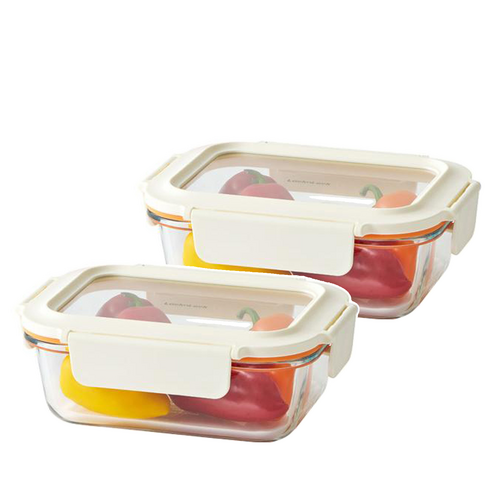락앤락 더 큐브 직사각 화이트 630ml, 2개, 단품